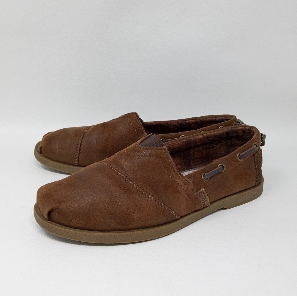 Skechers Bobs Women's Chill Luxe Slip On Memory Foam Loafers Size 6.5 Brown